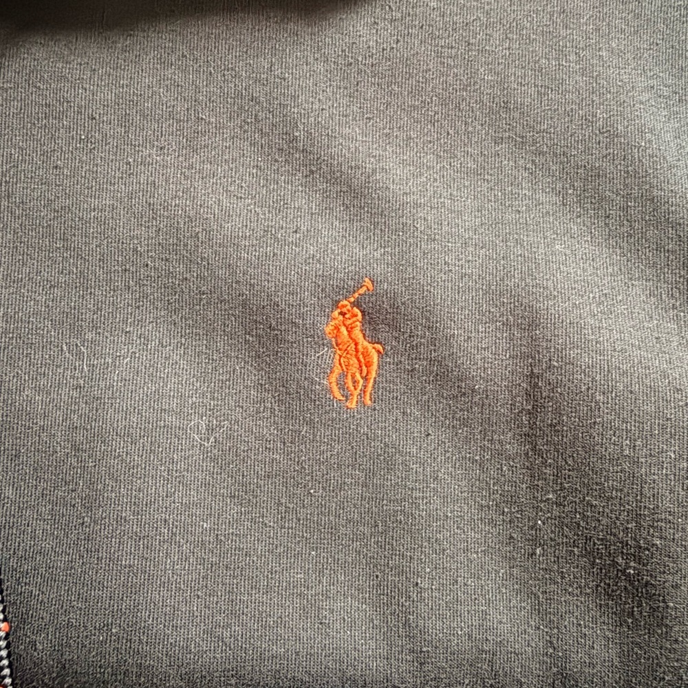 Ralph Lauren Black Hoodie with Orange Polo 67 Logo Camo - Picture 3 of 5